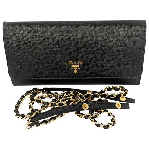 prada wallet black logo|prada wallet on chain black.